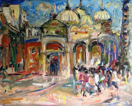 聖馬可廣場 (Piazza San Marco) 2015.04.06 油畫 100F 作者：廖繼英 LJI